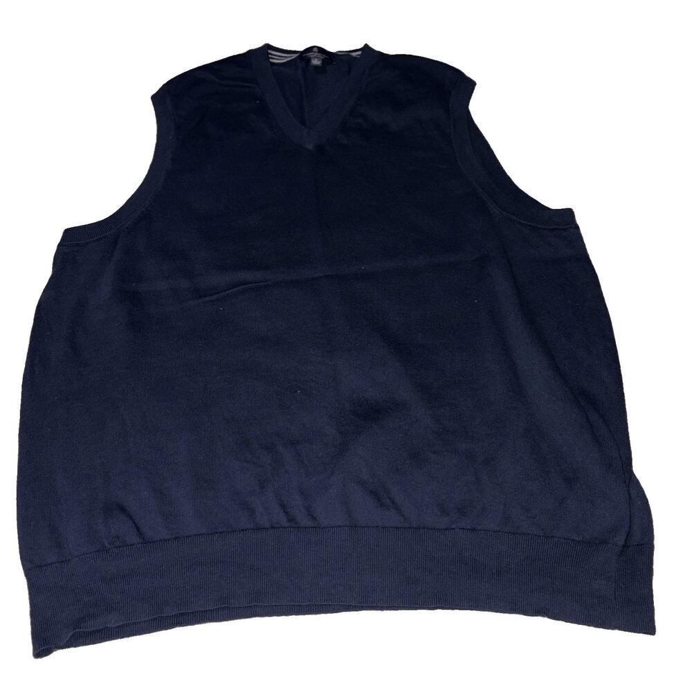 Brooks Brothers Navy Supima Cotton Vest Mens Size L Golf Work #0241